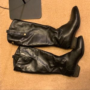Sam Edelman Black Leather Penny Boots - 10
